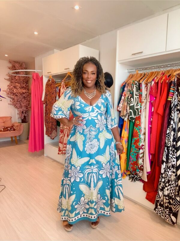 Vestido Longo Manga Flare Forrado em Sensorial Premium - Image 3